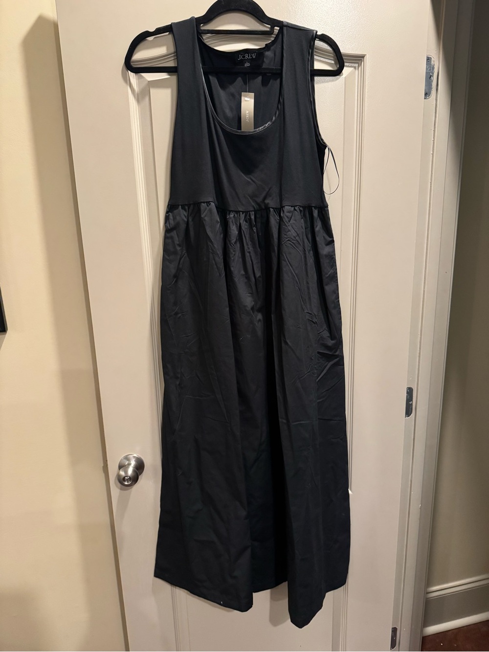 J.Crew Black Tank Dress Cotton Skirt NWT Size L